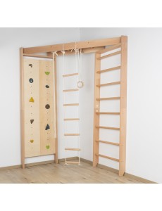 Eck-Kletterwand aus Massivholz – Ihr Familiensportbereich für Zuhause